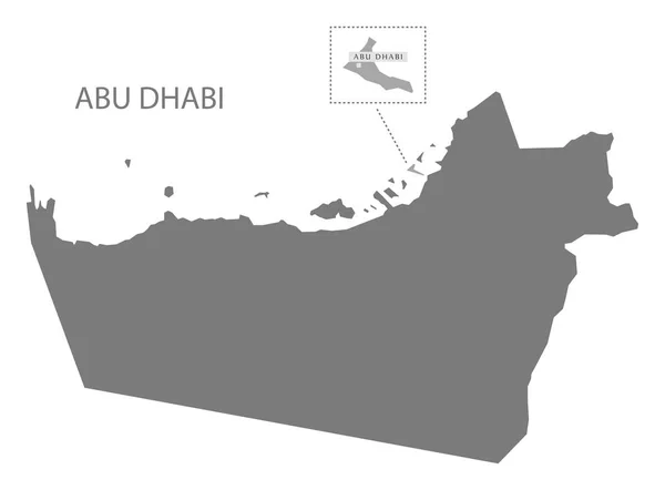 Mapa Zjednoczone Emiraty Arabskie Abu Zabi szary — Wektor stockowy