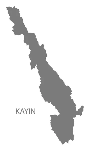 Kayin Myanmar Map Grey — стоковый вектор