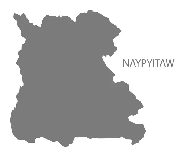 Naypyitaw Myanmar Mappa grigio — Vettoriale Stock