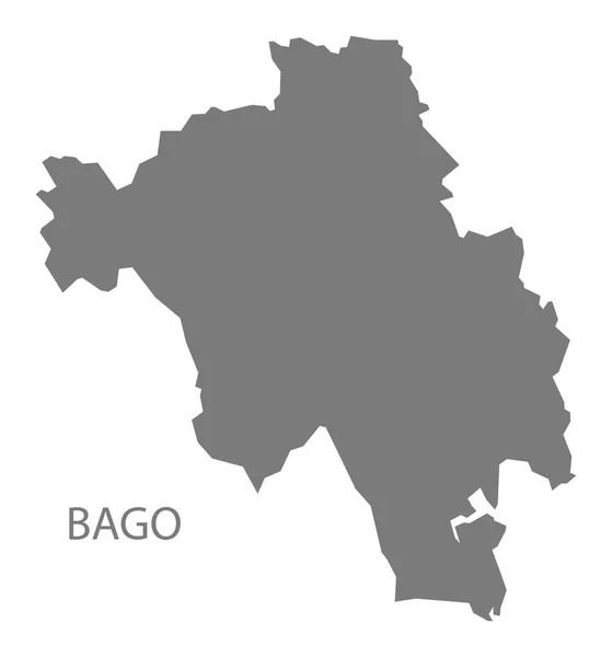 Mapa Myanmar Bago šedá — Stockový vektor
