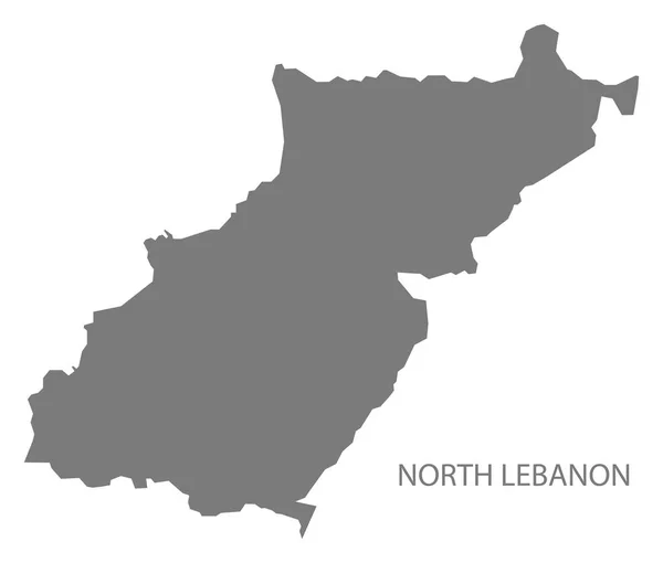 Líbano Norte Mapa gris — Archivo Imágenes Vectoriales