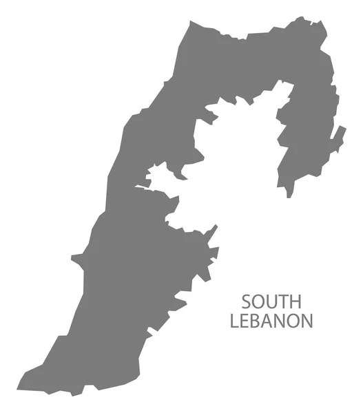 Libano meridionale Mappa grey — Vettoriale Stock