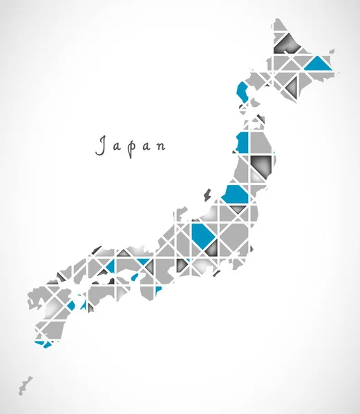 日本地図結晶ダイヤモンド スタイルのアートワーク — ストックベクタ
