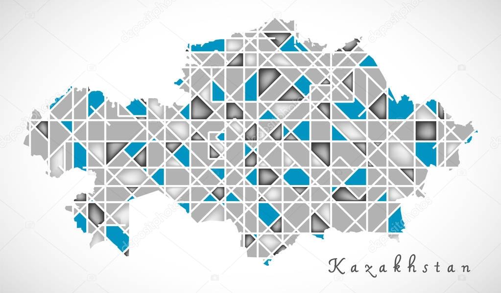 Kazakhstan Map crystal diamond style artwork
