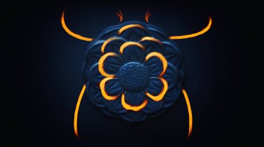 Soyut ve yaratıcı firebug süs üzerine çizim