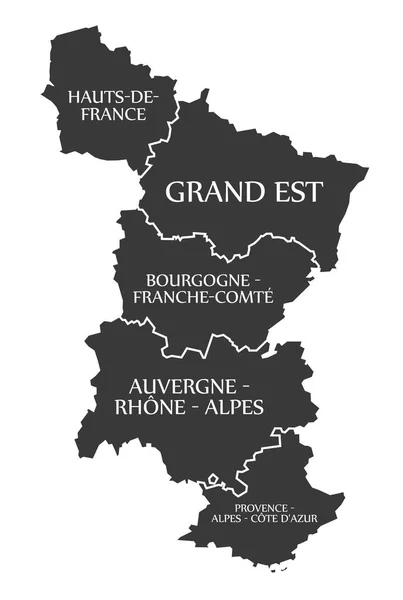 Hauts-de-France - Grand Est - Bourgogne - Auvergne - Provence Ma — Image vectorielle