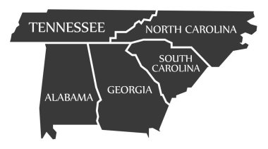 Tennessee - North Carolina - Alabama - Gürcistan - Güney Carolina 