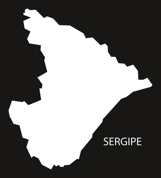 Sergipe Brasil Mapa negro invertido — Vector de stock