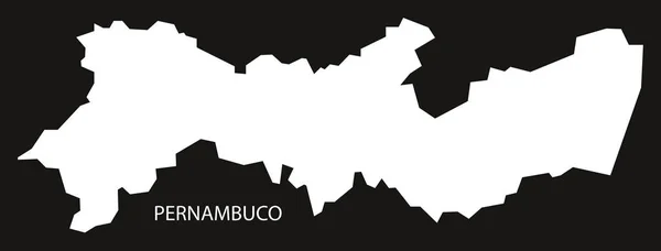 Pernambuco Brazil mapę czarny odwrócony — Wektor stockowy