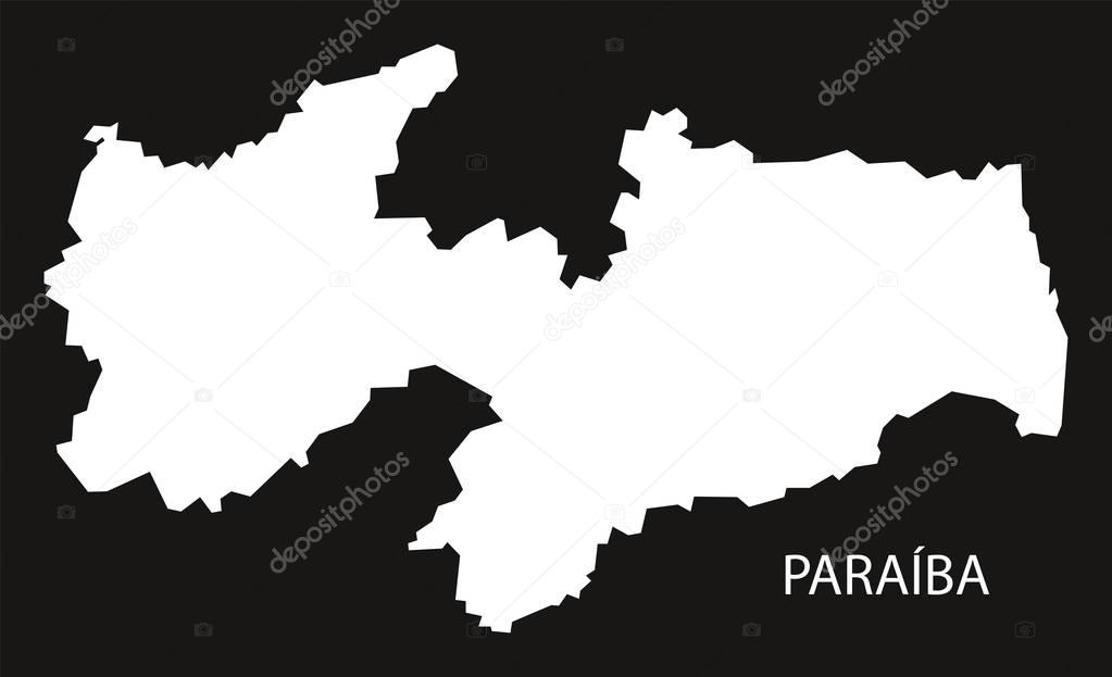 Paraiba Brazil Map black inverted