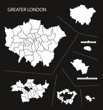 Büyük Londra İngiltere'de ters: siyah