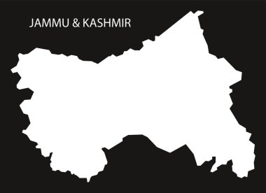 Jammu Keşmir Hindistan harita siyah ters