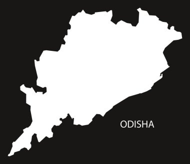 Odisha Türkiye harita ters siyah