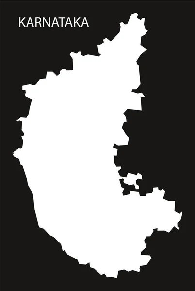 Καρνατάκα Ινδία χάρτη μαύρο ανεστραμμένη — Διανυσματικό Αρχείο