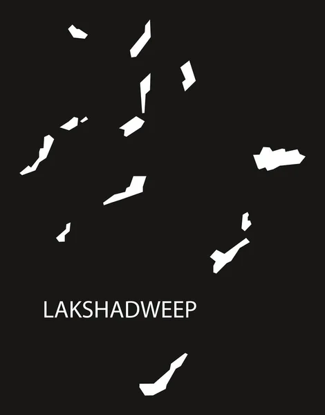 Lakshadweep India Mapa negro invertido — Vector de stock