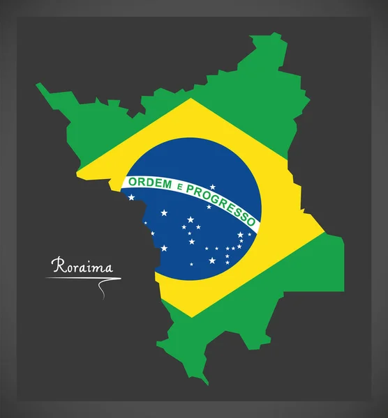 Roraima megjelenítése a brazil nemzeti zászló illusztráció — Stock Vector