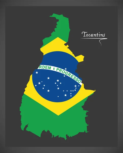 Tocantins megjelenítése a brazil nemzeti zászló illusztráció — Stock Vector