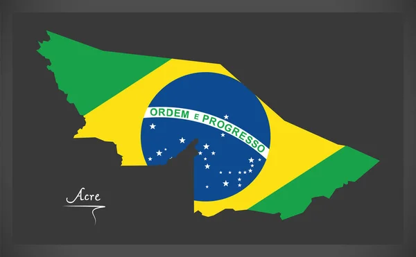 A brazil nemzeti zászló illusztráció Acre megjelenítése — Stock Vector
