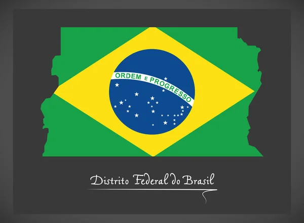 Distrito Federal do Brasil megjelenítése a brazil nemzeti zászló illu — Stock Vector
