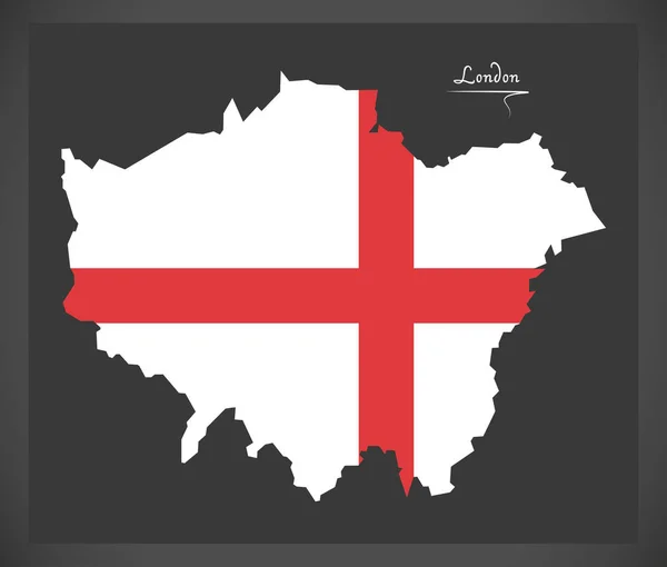 London karta med flagga av England illustration — Stock vektor