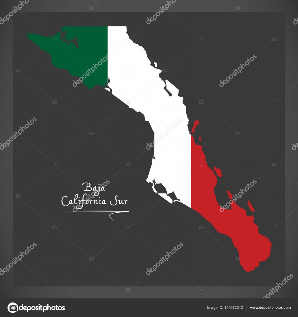 baja térkép letöltés Baja California Sur Térkép a mexikói nemzeti zászló illusztráció  baja térkép letöltés