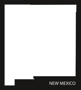 New Mexico ABD harita siyah siluet ters
