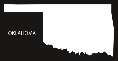Oklahoma ABD harita siyah siluet ters