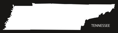 Tennessee ABD harita siyah siluet ters