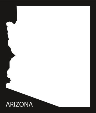 Arizona ABD harita siyah siluet ters