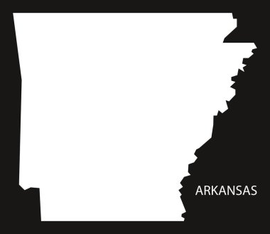 Arkansas ABD harita siyah siluet ters