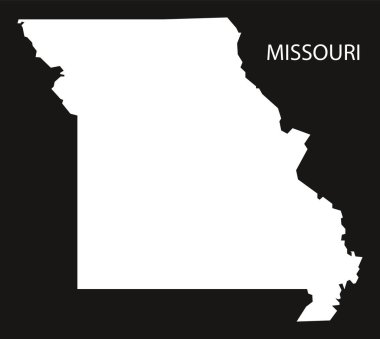 Missouri ABD harita siyah siluet ters