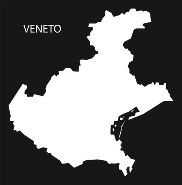 Veneto İtalya: siyah siluet ters