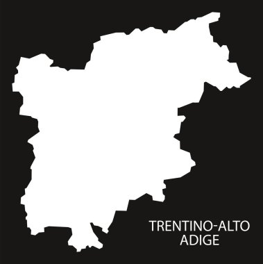 Siluet Trentino-Alto Adige İtalya: siyah ters
