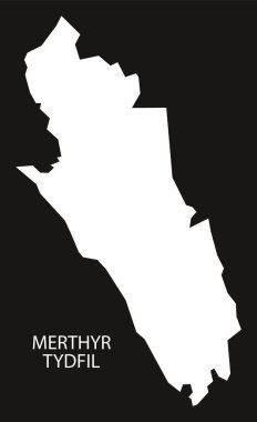 Siyah ters siluet illüstrasyon Merthyr Tydfil Galler göster