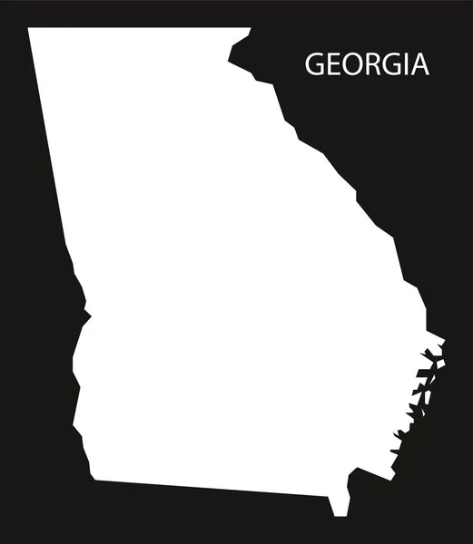 Georgia-Usa megjelenítése fekete fordított sziluett — Stock Vector