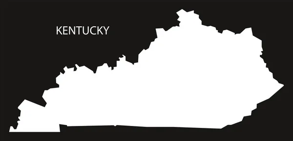Kentucky usa map schwarz umgekehrte Silhouette — Stockvektor