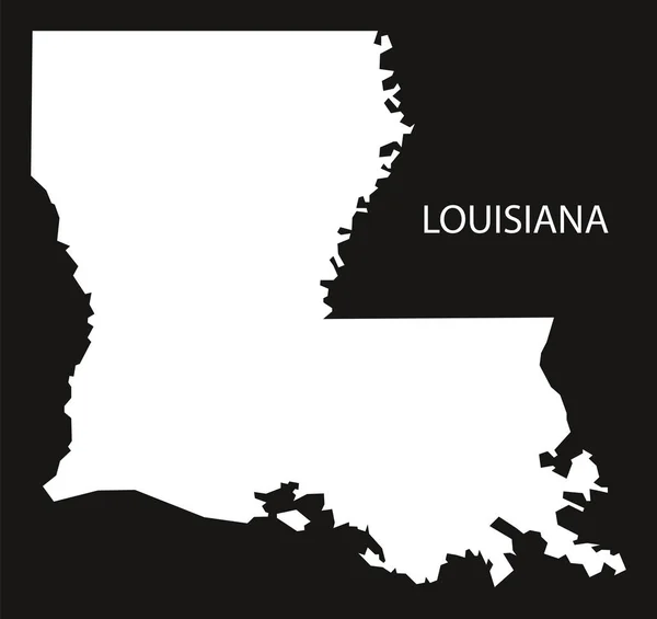 Louisiana-Usa megjelenítése fekete fordított sziluett — Stock Vector