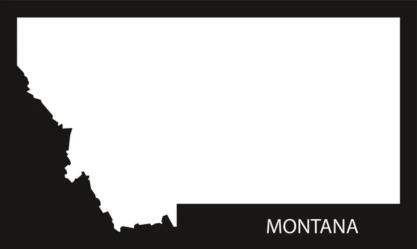 Montana ABD harita siyah siluet ters — Stok Vektör