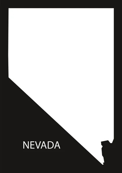 Nevada Usa Mapa czarny odwrócony sylwetka — Wektor stockowy