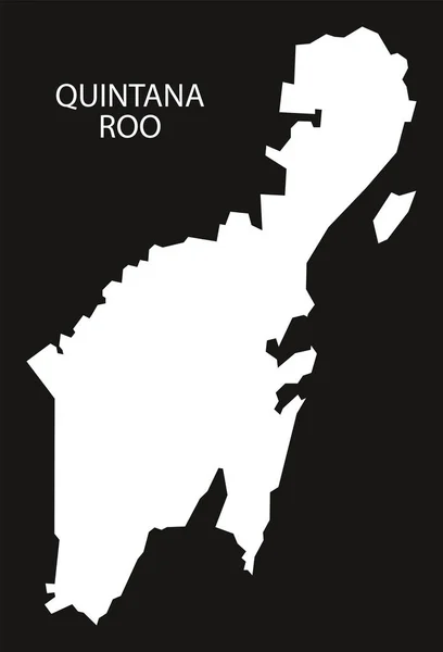 Quintana Roo Meksika harita siyah siluet ters