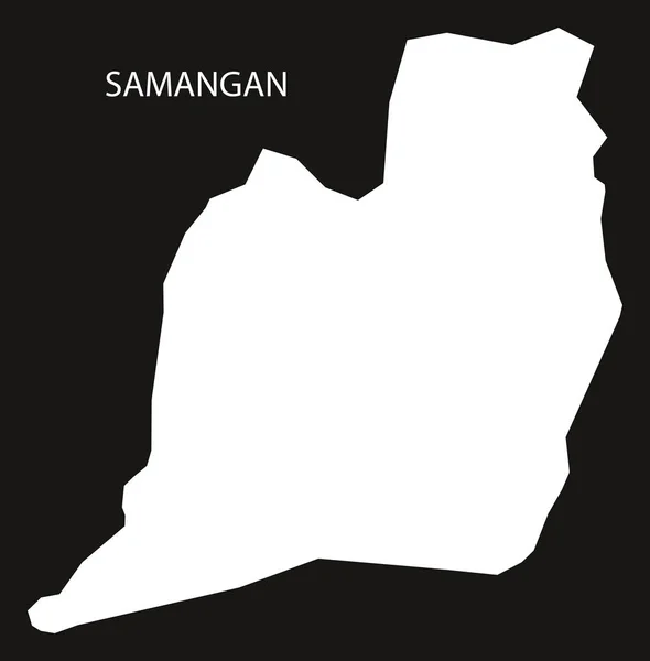 Samangan Afganistán mapa negro silueta invertida ilustración — Vector de stock