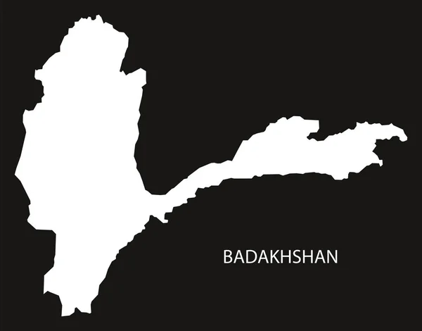 Badachszan Afganistan Mapa czarny odwrócony pozdrowienie sylwetka — Wektor stockowy
