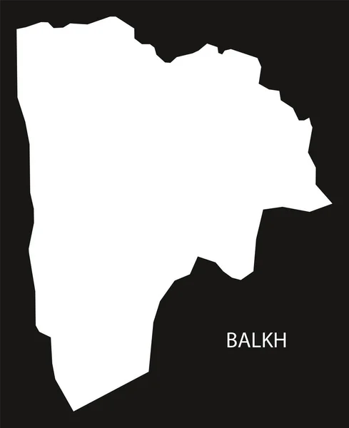 Odwrócony Balkh Afganistan Mapa czarny ilustracja sylwetka — Wektor stockowy