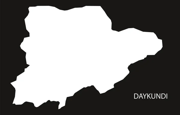 Carte Daykundi Afghanistan illustration de silhouette inversée noire — Image vectorielle