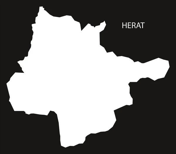 Herat Afganistán mapa negro silueta invertida ilustración — Vector de stock