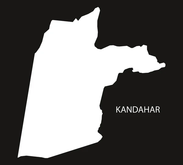 Kandahar Afganistán mapa negro silueta invertida ilustración — Vector de stock