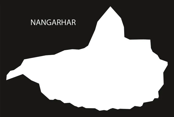 Nangarhar Afganistán mapa negro silueta invertida ilustración — Vector de stock