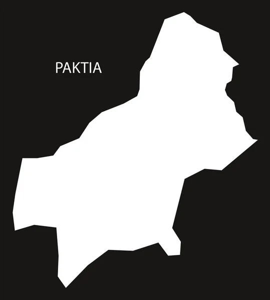 Paktia Afganistán mapa negro silueta invertida ilustración — Vector de stock