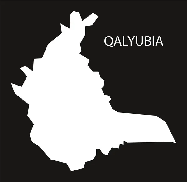 Qalyubia Egipto mapa negro silueta invertida ilustración — Vector de stock