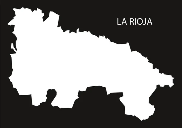 La Roja Spain map black inverted silhouette illustration — Stock Vector